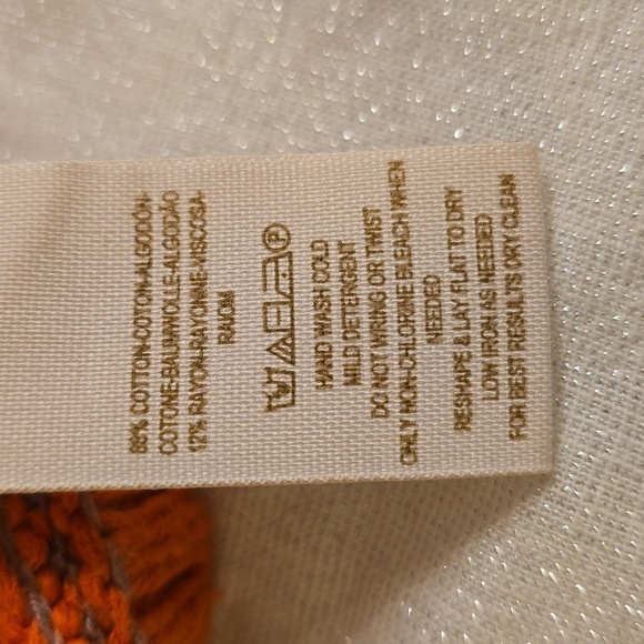 Free People Vibrant Orange and Beige Knit Cardigan - Picture 13 of 14